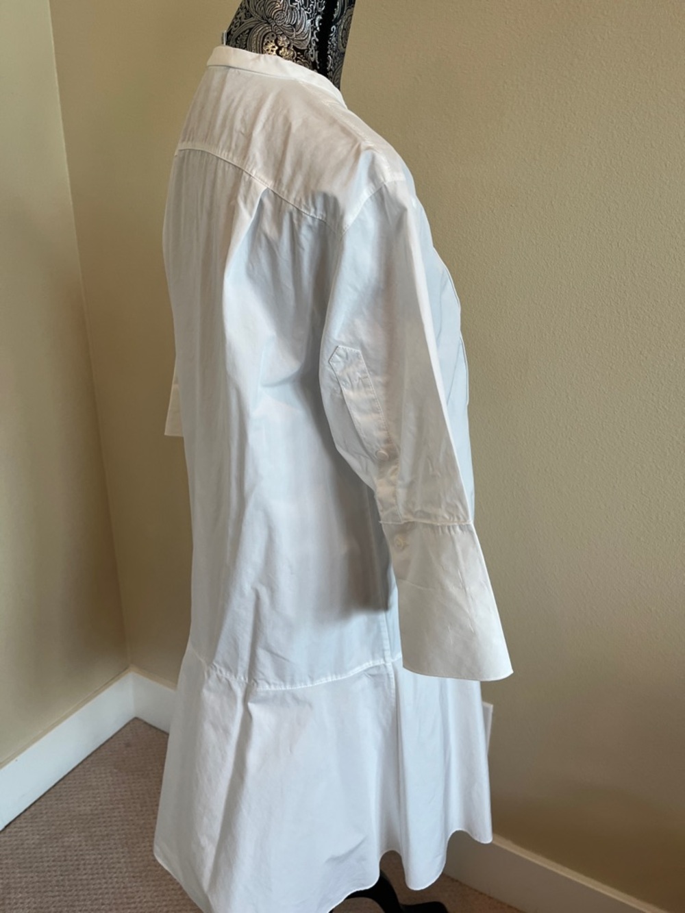 Lafayette 148 New York White Bib-Front Cotton Dress Size Medium - Picture 7 of 10